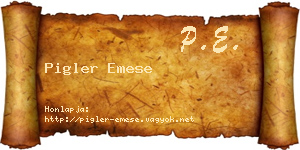 Pigler Emese névjegykártya